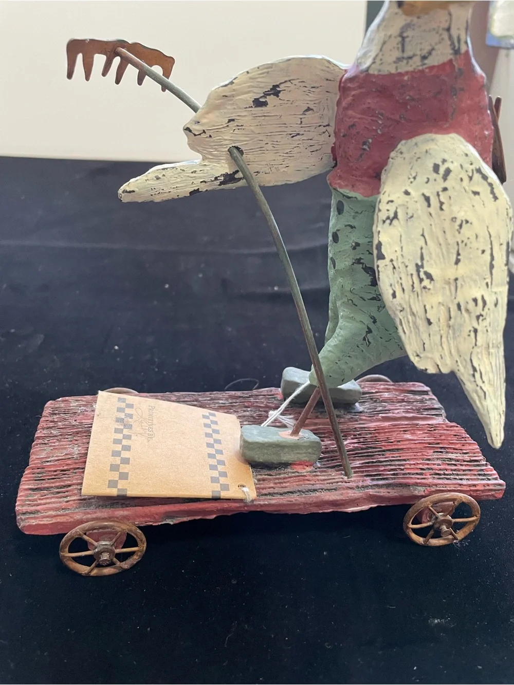 Primatives by Kathy rustic design farmer duck on a cart